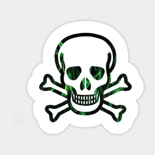 evil green skull flames Sticker